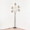 Ramila Lampadaire Chrome, Noir, 5 lumières