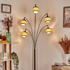 Chellas Lampadaire Chrome, Noir, 5 lumières