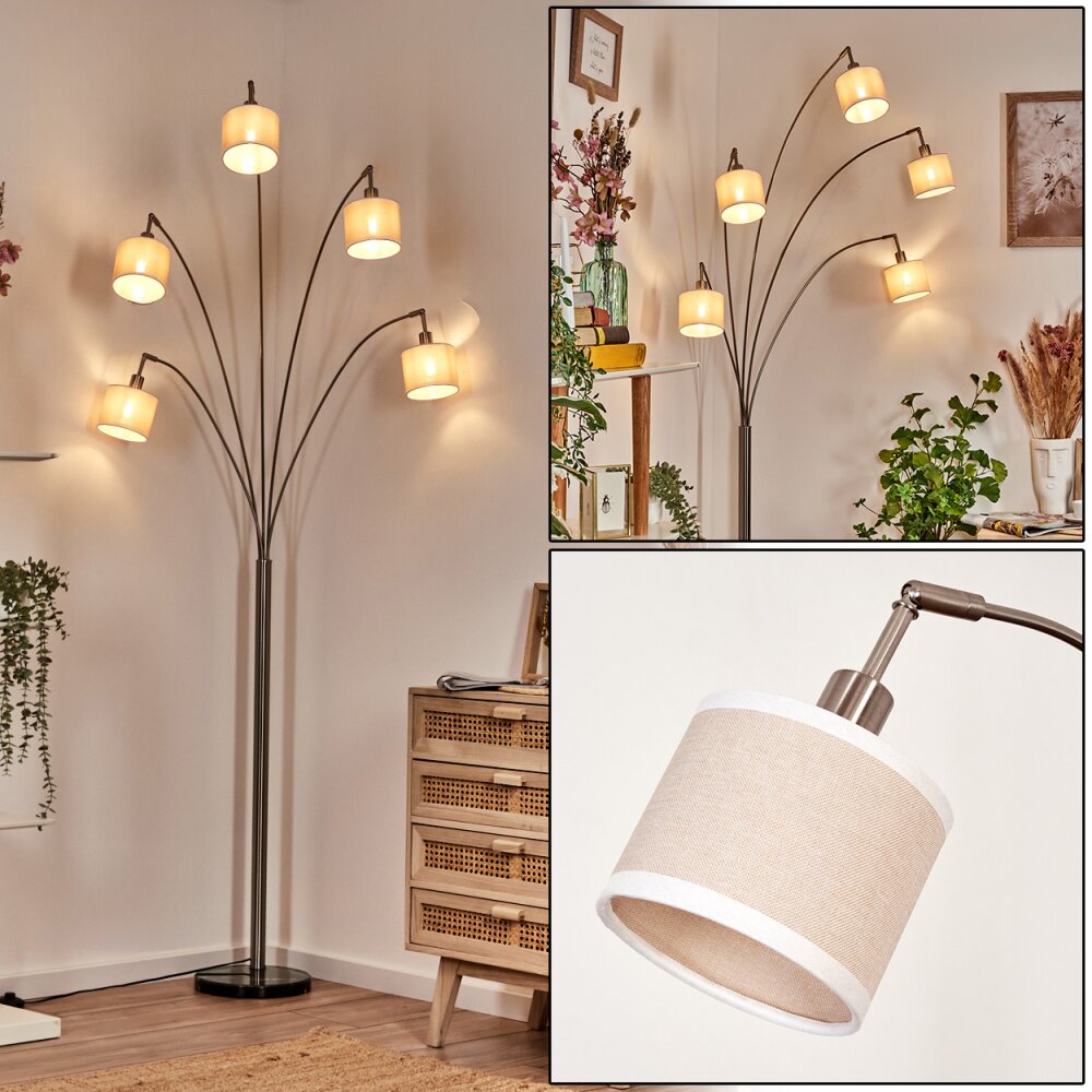 Bassagoda Lampadaire Nickel mat, Noir, 5 lumières main product photo