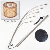 Barcos Lampadaire Nickel mat, Noir, 5 lumières