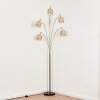 Bongal Lampadaire Nickel mat, Noir, 5 lumières