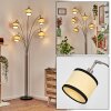Chellas Lampadaire Nickel mat, Noir, 5 lumières