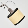Chellas Lampadaire Nickel mat, Noir, 5 lumières