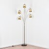 Chellas Lampadaire Nickel mat, Noir, 5 lumières
