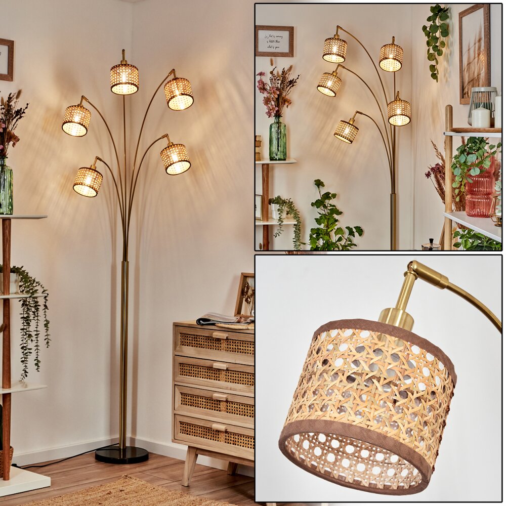 Barcos Lampadaire Laiton, Noir, 5 lumières main product photo