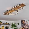 Pompu Plafonnier LED Brun, Couleur bois, Noir, 1 lumière