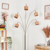 Granja Lampadaire Nickel mat, Noir, 5 lumières