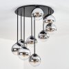 Gastor Plafonnier, Boule lumineuse 57 cm Chrome, Clair, Fumé, 9 lumières