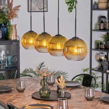Koyoto Suspension, Boule lumineuse, Suspension Or, Clair, 4 lumières