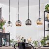 Ripoll Suspension, Boule lumineuse, Suspension Ambre, Clair, Fumé, 4 lumières