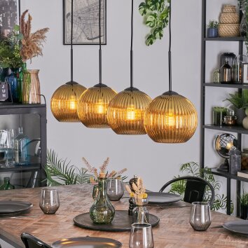 Koyoto Suspension, Boule lumineuse, Suspension Or, 4 lumières