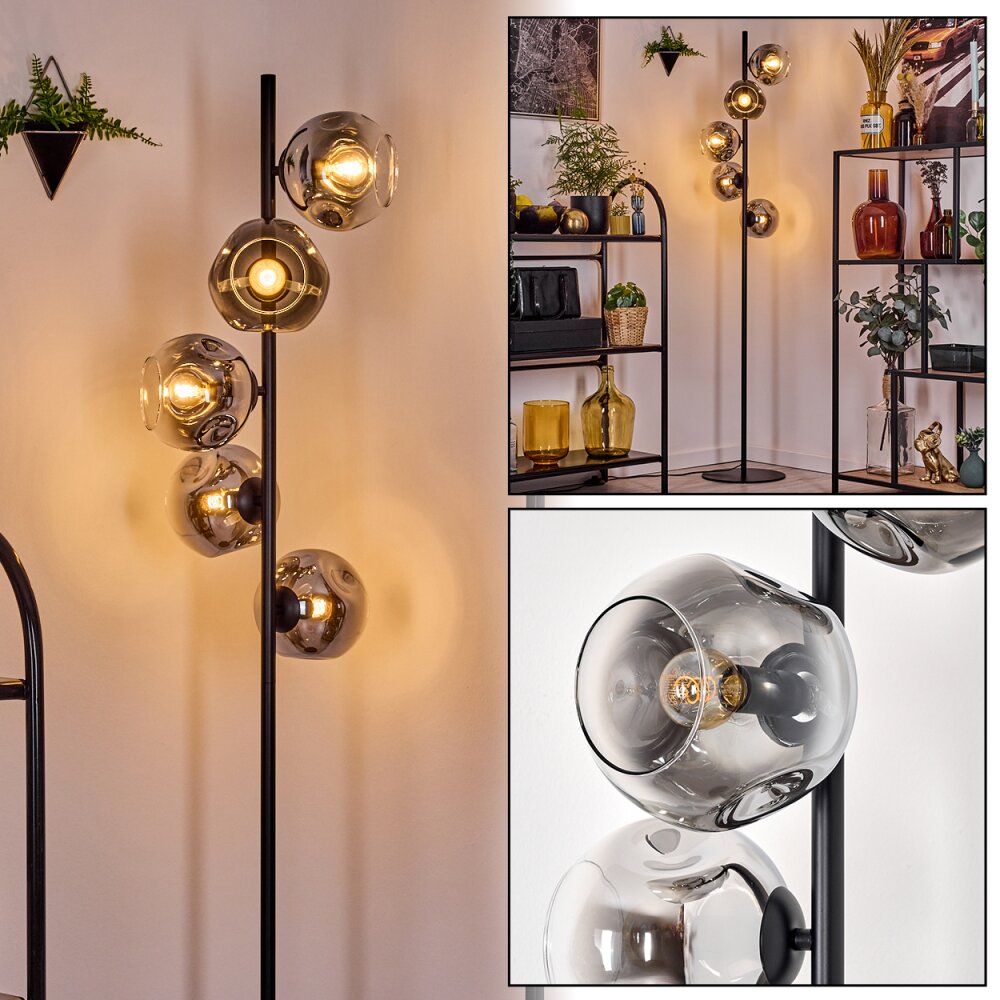 Ripoll Lampadaire Chrome, Clair, Fumé, 5 lumières main product photo