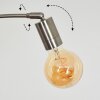 Codecreo Lampadaire Nickel mat, Noir, 5 lumières