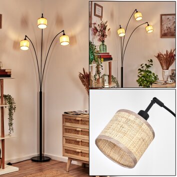 Sabadim Lampadaire Noir, 3 lumières