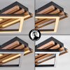 Ellekilde Plafonnier LED Brun, Couleur bois, Noir, 1 lumière