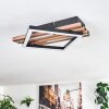 Ellekilde Plafonnier LED Brun, Couleur bois, Noir, 1 lumière