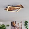 Ellekilde Plafonnier LED Brun, Couleur bois, Noir, 1 lumière