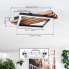Ellekilde Plafonnier LED Brun, Couleur bois, Noir, 1 lumière
