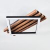 Ellekilde Plafonnier LED Brun, Couleur bois, Noir, 1 lumière