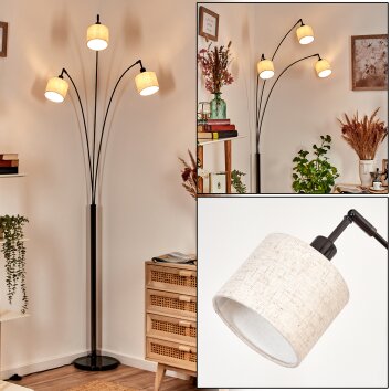 Bassagoda Lampadaire Chrome, Noir, 3 lumières Bassagoda Lampadaire Chrome, Noir, 3 lumières