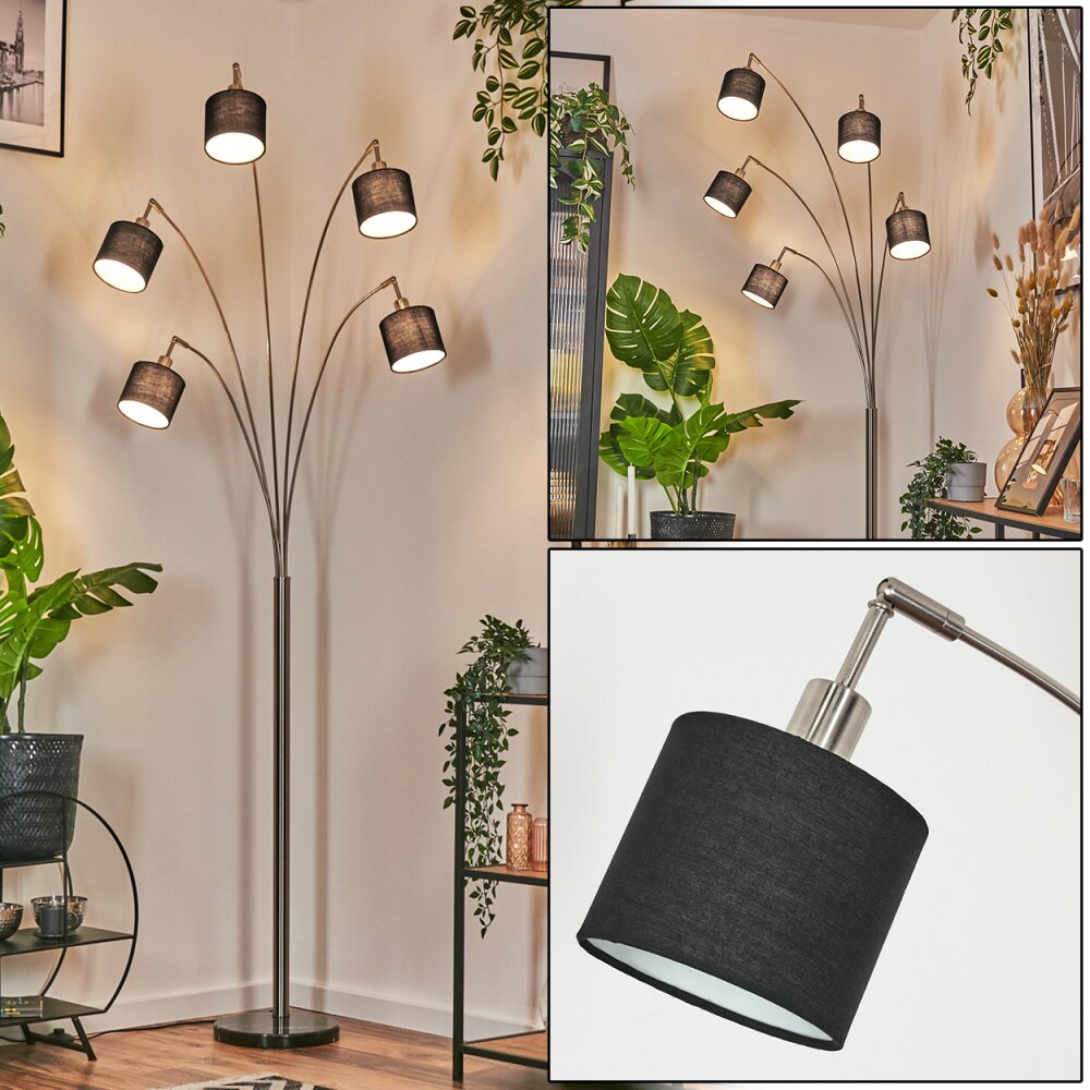 Bassagoda Lampadaire Nickel mat, Noir, 5 lumières main product photo