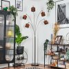 Cando Lampadaire Nickel mat, Noir, 5 lumières