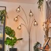 Yaak Lampadaire Nickel mat, Noir, 5 lumières