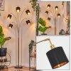 Alsen Lampadaire Laiton, Noir, 5 lumières