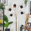 Alsen Lampadaire Laiton, Noir, 5 lumières