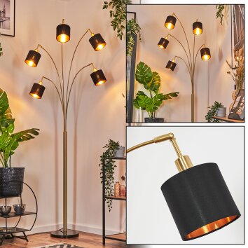 Alsen Lampadaire Laiton, Noir, 5 lumières Alsen Lampadaire Laiton, Noir, 5 lumières