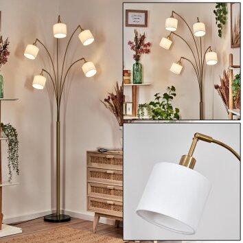 Bassagoda Lampadaire Laiton, Noir, 5 lumières