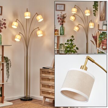 Bassagoda Lampadaire Laiton, Noir, 5 lumières
