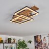 Narangera Plafonnier LED Brun, Couleur bois, Noir, 1 lumière