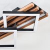 Ellekilde Plafonnier LED Brun, Couleur bois, Noir, 2 lumières
