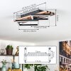 Ellekilde Plafonnier LED Brun, Couleur bois, Noir, 2 lumières