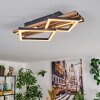 Ellekilde Plafonnier LED Brun, Couleur bois, Noir, 2 lumières