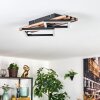 Ellekilde Plafonnier LED Brun, Couleur bois, Noir, 2 lumières