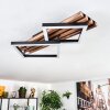 Ellekilde Plafonnier LED Brun, Couleur bois, Noir, 1 lumière