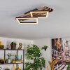Ellekilde Plafonnier LED Brun, Couleur bois, Noir, 1 lumière