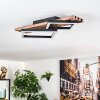 Ellekilde Plafonnier LED Brun, Couleur bois, Noir, 1 lumière