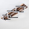 Ellekilde Plafonnier LED Brun, Couleur bois, Noir, 2 lumières