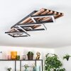 Ellekilde Plafonnier LED Brun, Couleur bois, Noir, 2 lumières