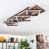 Ellekilde Plafonnier LED Brun, Couleur bois, Noir, 2 lumières