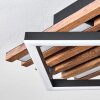 Ellekilde Plafonnier LED Brun, Couleur bois, Noir, 2 lumières