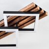 Ellekilde Plafonnier LED Brun, Couleur bois, Noir, 1 lumière