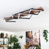 Ellekilde Plafonnier LED Brun, Couleur bois, Noir, 1 lumière