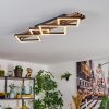 Ellekilde Plafonnier LED Brun, Couleur bois, Noir, 1 lumière