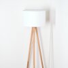 Soungou Lampadaire Bois clair, Blanc, 1 lumière