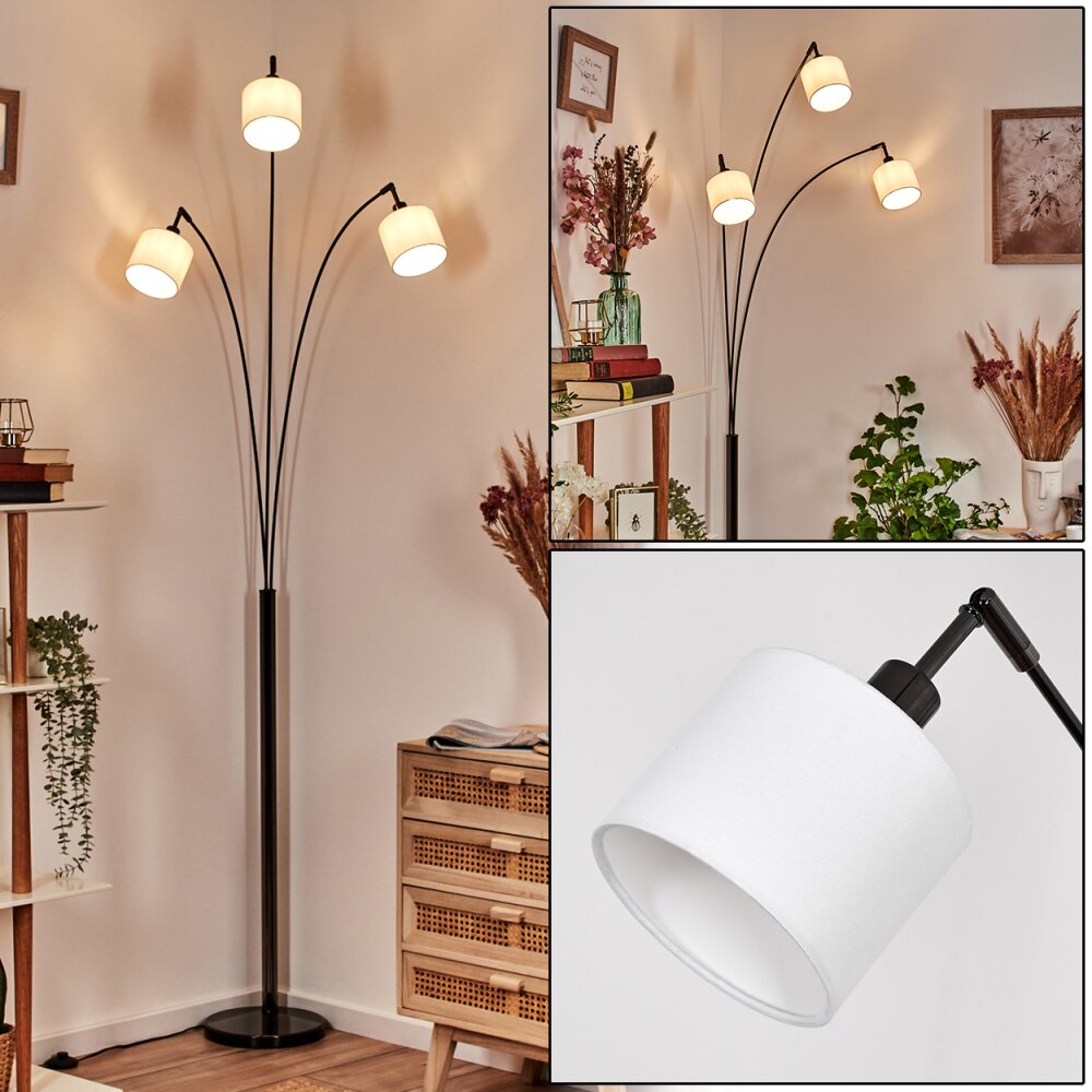 Bassagoda Lampadaire Chrome, Noir, 3 lumières main product photo