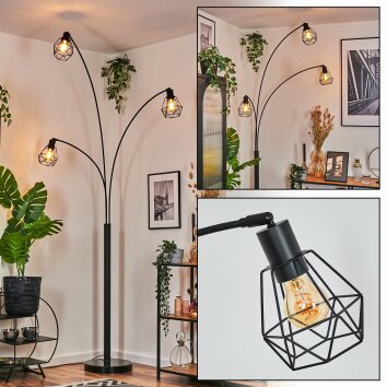 Yaak Lampadaire Noir, 3 lumières